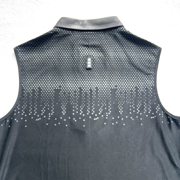 Jamie Sadock 1/2 Zip Golf Shirt Black Gray Texture Teal Aqua Sleeveless Polo M - Picture 10 of 11